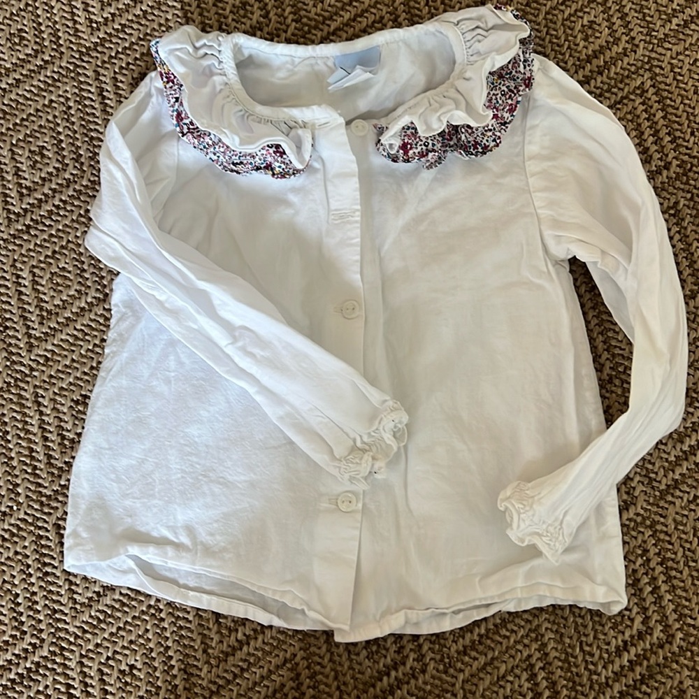Bella bliss size 4 girls shirt with floral collar
